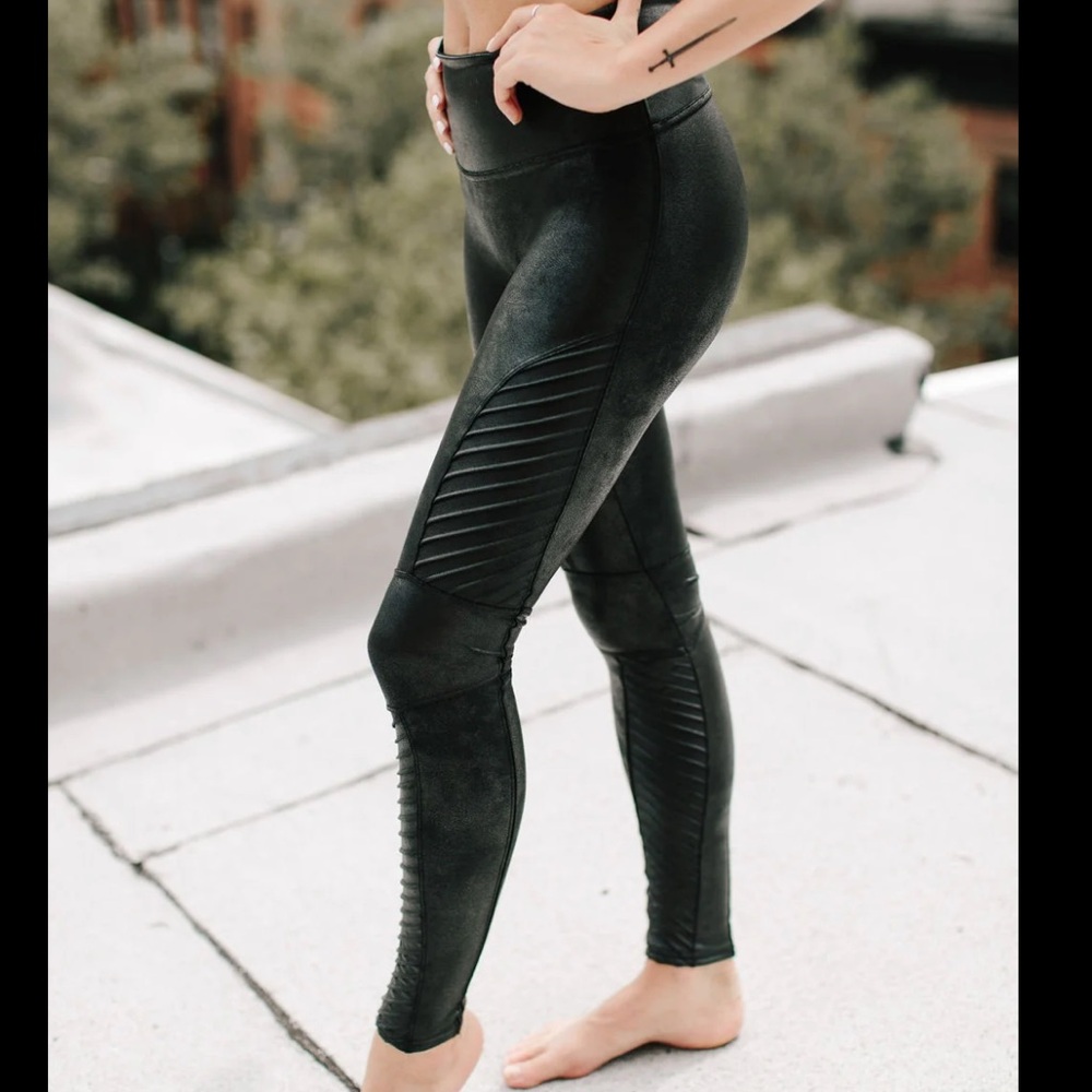 SPANX Black Faux Leather Leggings
